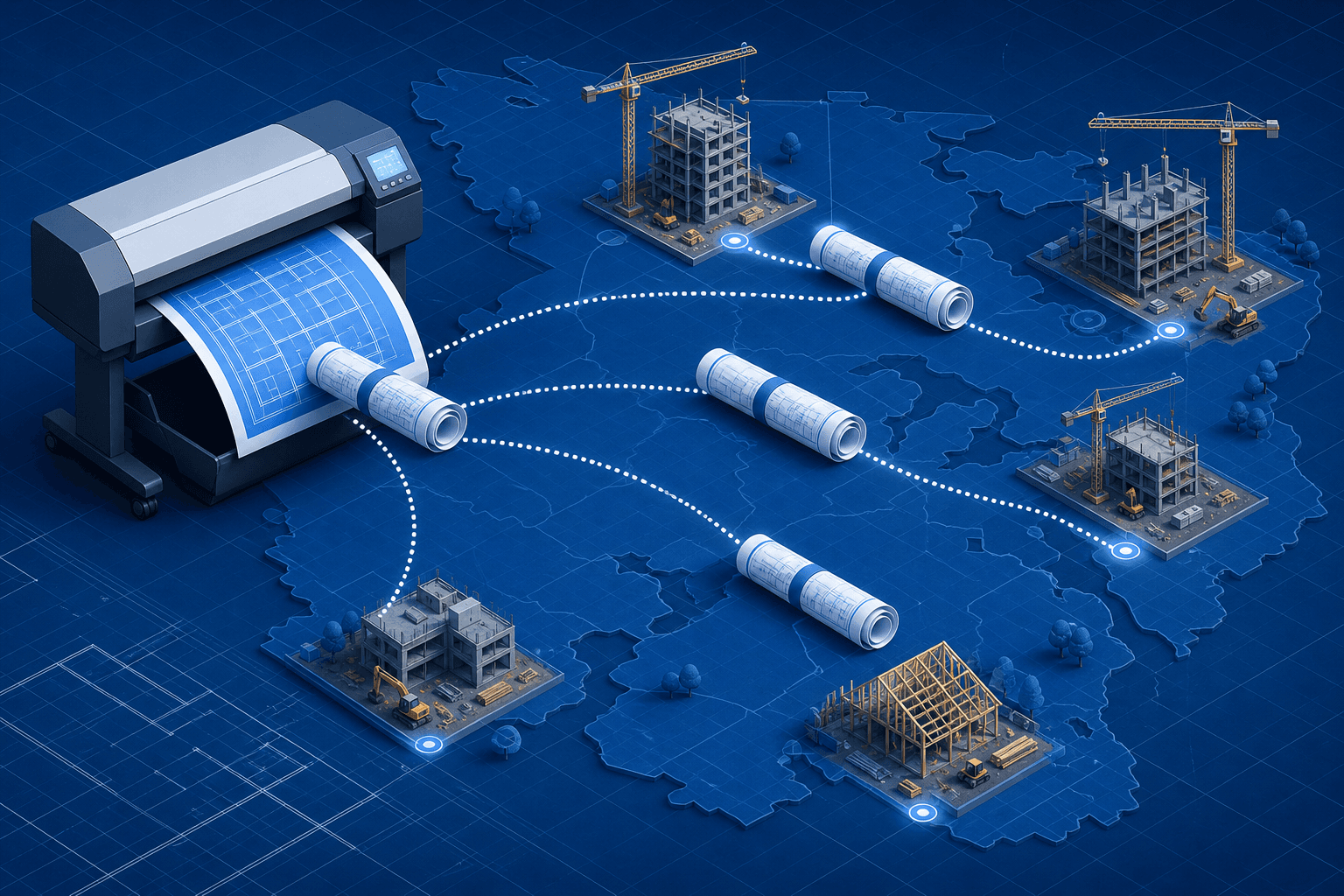 Multi-Site Blueprint Printing: One Order, Every Jobsite Covered