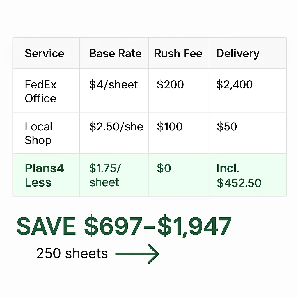 Why Every Print Shop Charges Setup Fees (And Plans4Less Doesn't)